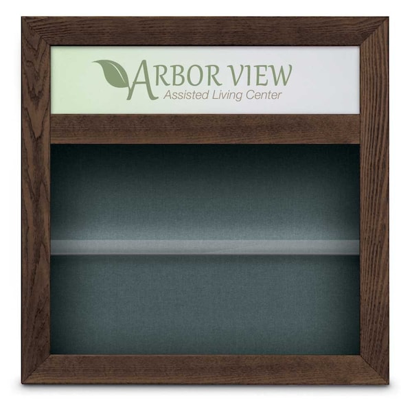 Outdoor Enclosed Combo Board, 42"x32", Bronze Frame/White Porc & Cork